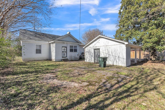 view of outbuilding featuring entry steps