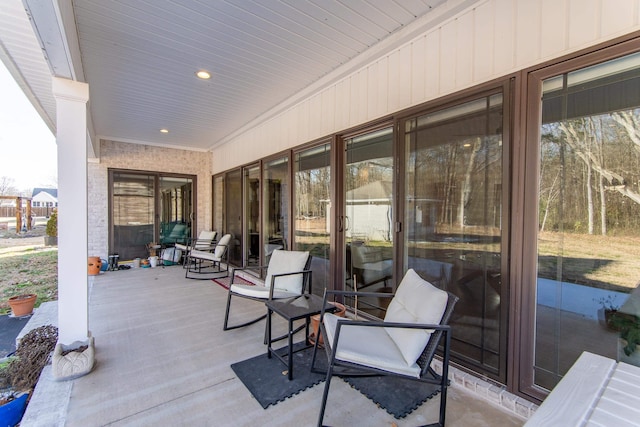 view of patio with covered porch