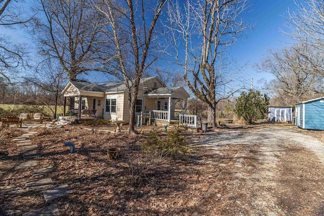 exterior space with a porch