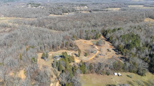 bird's eye view featuring a view of trees