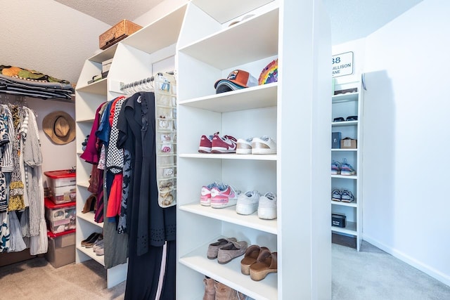 spacious closet with carpet flooring