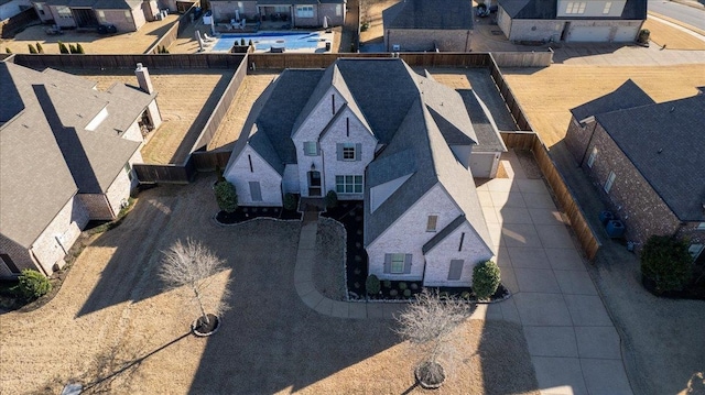 drone / aerial view with a residential view