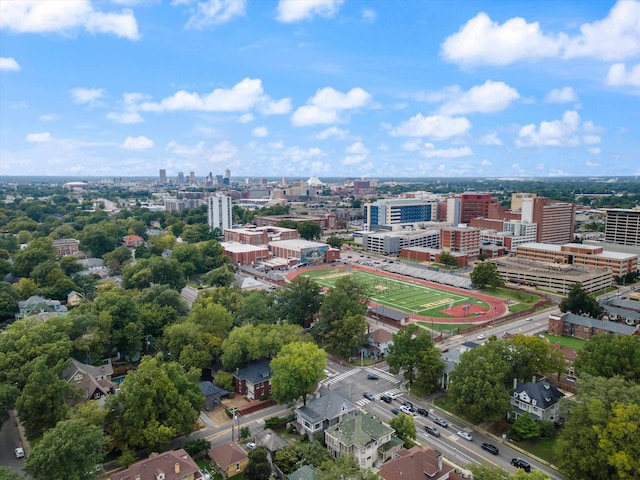 bird's eye view with a view of city