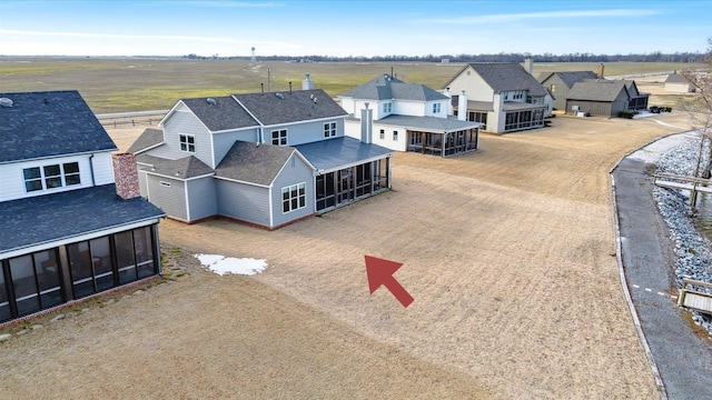 aerial view with a residential view