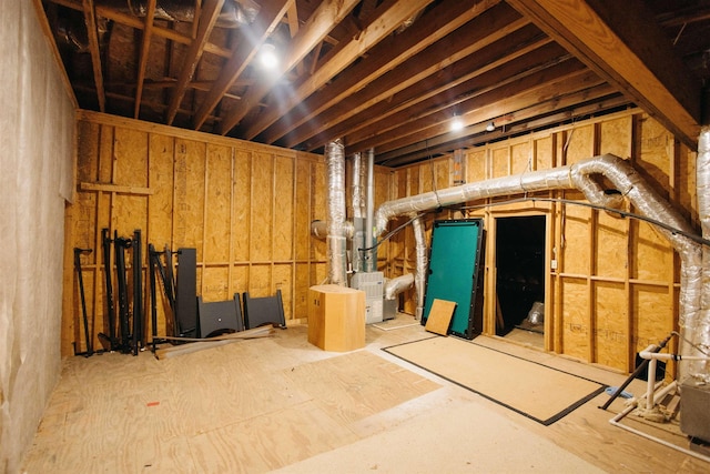 view of unfinished attic