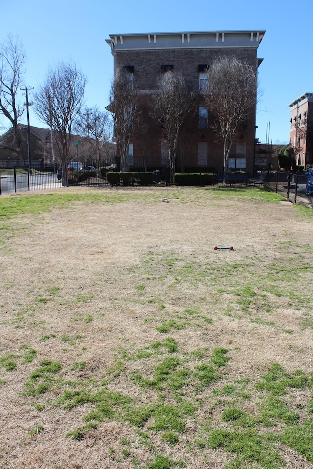 view of yard with fence