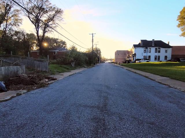 view of road featuring sidewalks