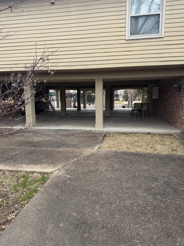 view of garage