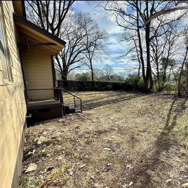 view of yard featuring fence