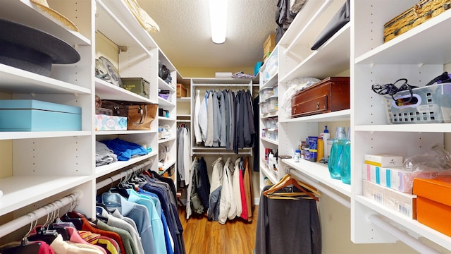 spacious closet featuring wood finished floors