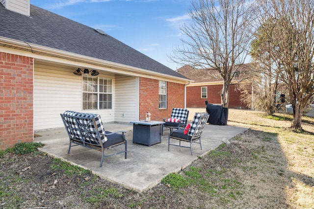 view of patio / terrace featuring an outdoor living space