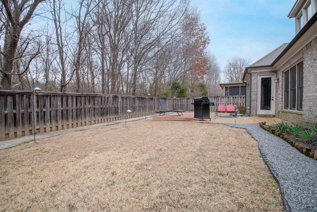 view of yard with fence