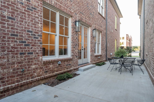 view of patio / terrace with french doors and outdoor dining space