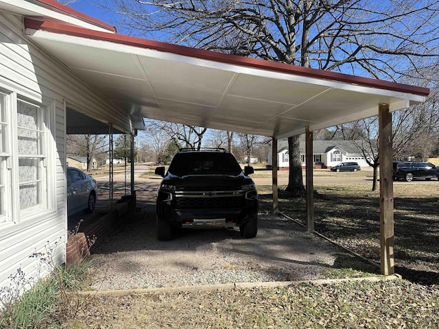 view of car parking with a carport