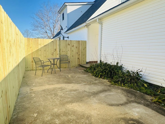 view of patio featuring a fenced backyard