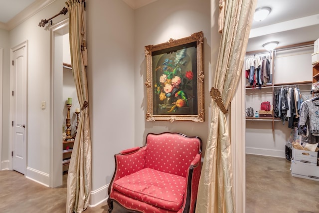 sitting room with baseboards