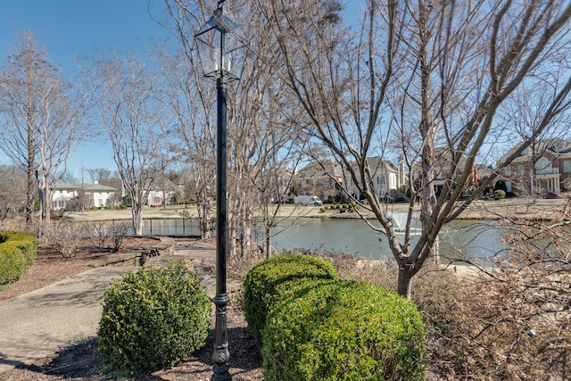 property view of water featuring a residential view