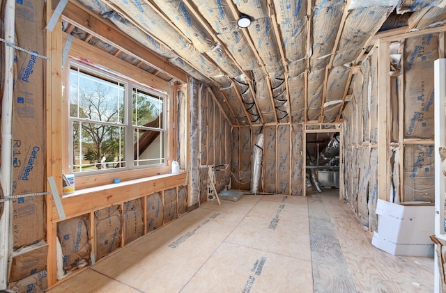 misc room featuring vaulted ceiling