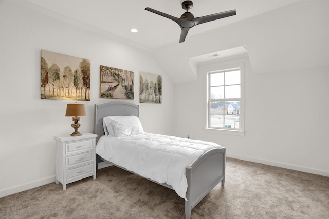 bedroom with light carpet, baseboards, and visible vents