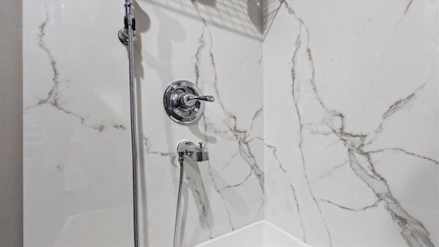 interior details with a marble finish shower