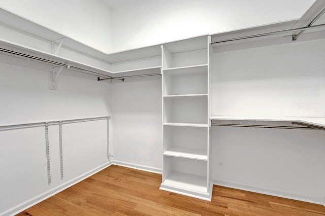 walk in closet featuring wood finished floors