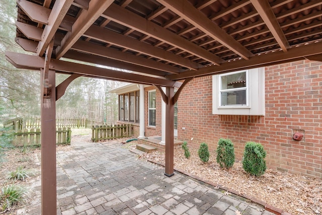 view of patio with fence