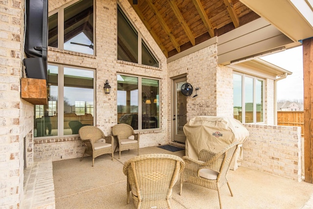 view of patio / terrace with area for grilling