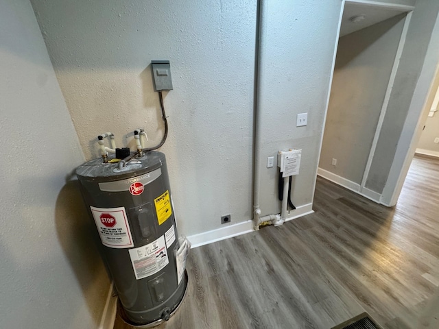 utility room with water heater