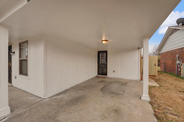 view of patio / terrace featuring fence