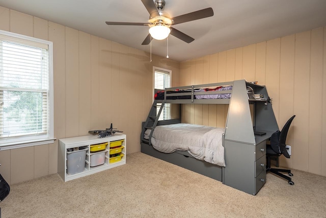 bedroom featuring ceiling fan