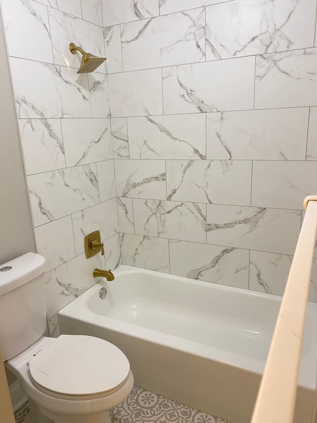 full bath with tub / shower combination and toilet