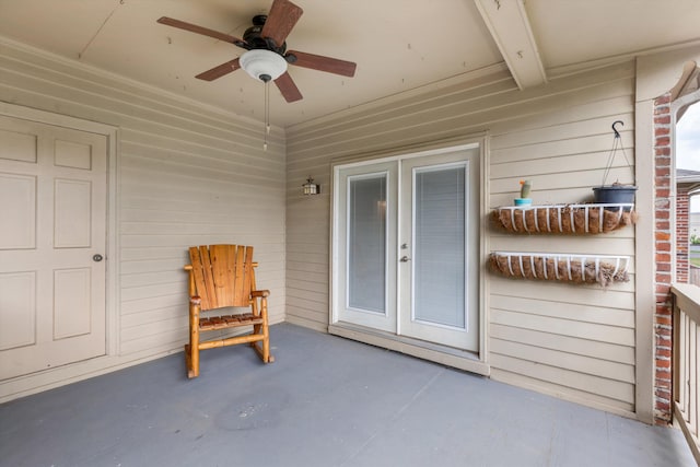 view of patio / terrace featuring a ceiling fan