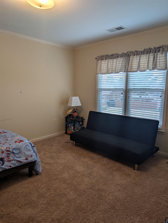 9040 Riverwood Farms Pkwy, Cordova, TN 38016 - bedroom featuring crown molding, baseboards, visible vents, and carpet floors