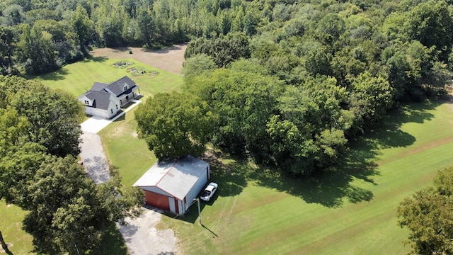 drone / aerial view with a view of trees