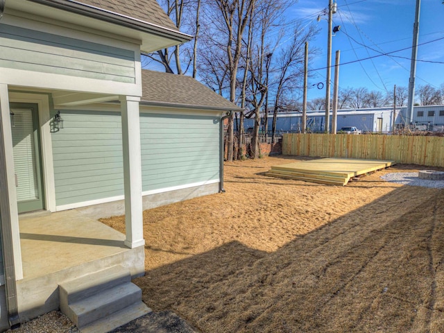 view of yard featuring fence