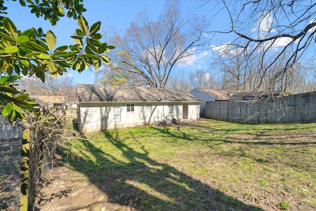 view of yard with fence