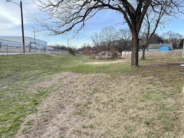 view of yard featuring fence