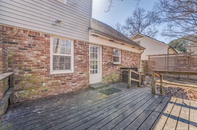 deck featuring fence