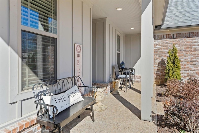 view of patio / terrace with a porch