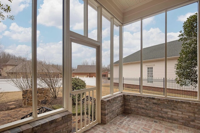 view of unfurnished sunroom