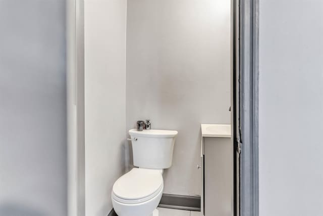 bathroom with toilet and vanity