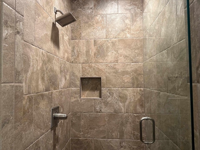details featuring a shower stall
