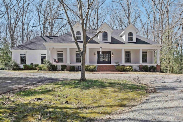 view of front of property with a porch