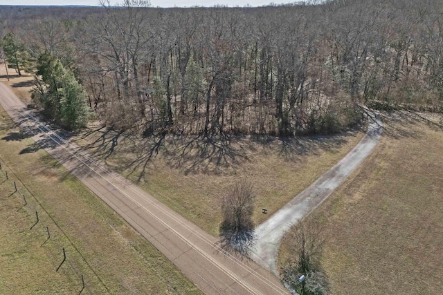 drone / aerial view with a view of trees