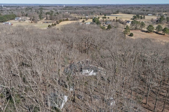 aerial view with a rural view