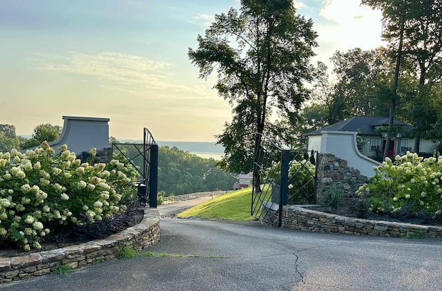 view of street with a gate