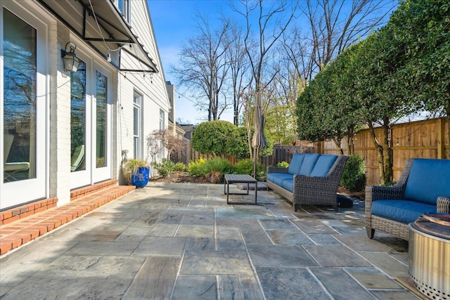 view of patio with a fenced backyard