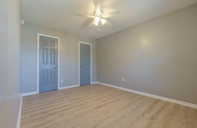 750 Chelsea Dr, Memphis, TN 38107 - empty room with light wood-style flooring, baseboards, and ceiling fan