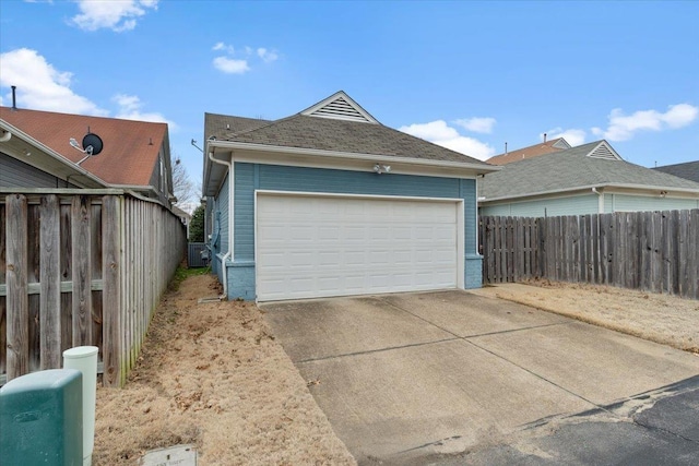 detached garage with fence