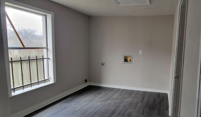 washroom featuring washer hookup, laundry area, hookup for an electric dryer, and baseboards